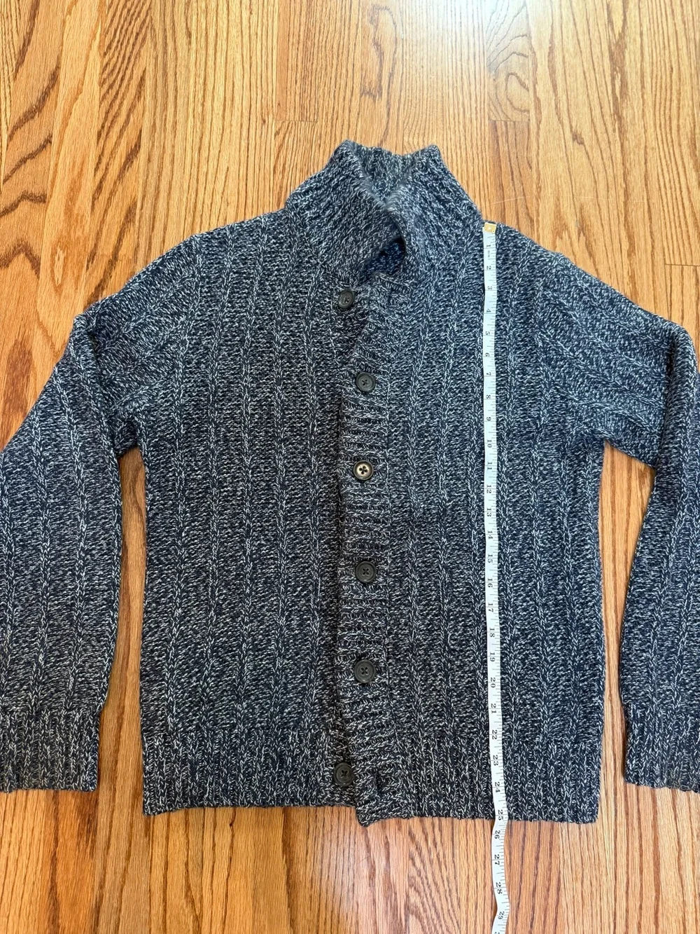 Banana Republic Men's Navy Heather Button-Up Shawl Cardigan